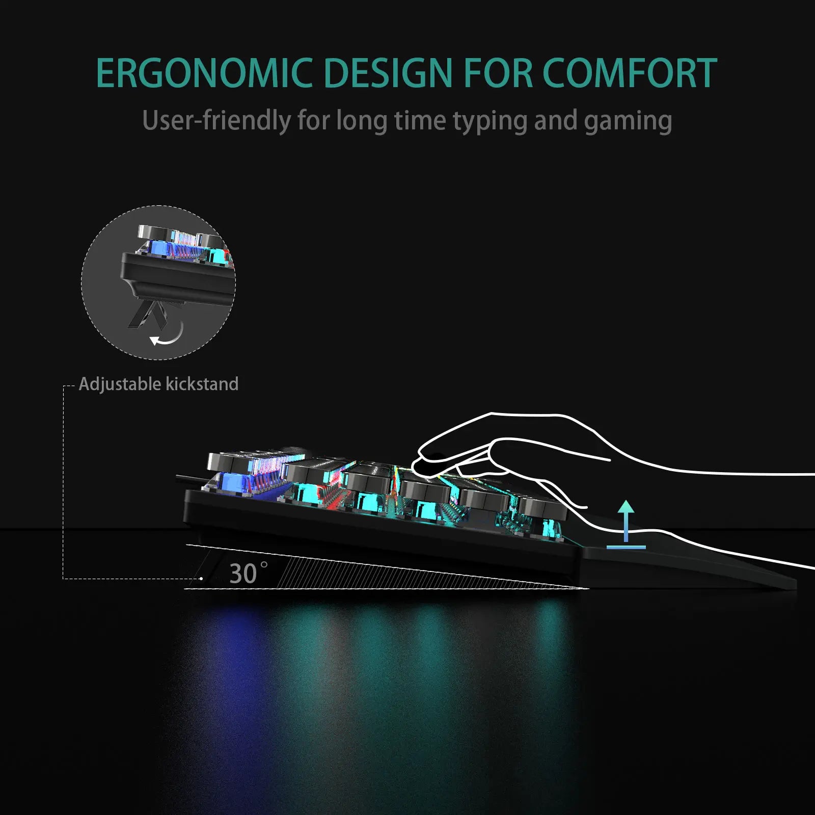 AULA F2088 Full-Size Wired Ergonomic Mechanical Gaming Keyboard with Typewriter Style, Blue Switches, Rainbow LED Backlighting, Removable Wrist Pad, Media Control Knob, Retro Round Keycaps, USB-A Connectivity
