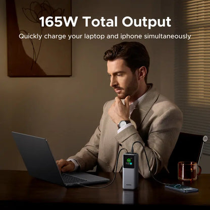 UGREEN Nexode 20,000mAh Power Bank with 165W Output and Retractable USB-C Cable - Portable Fast Charger for Laptops, MacBook Pro/Air, iPhone 16/17, iPad Pro, Galaxy S25 Ultra, Dell, HP, and More