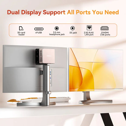 GEEKOM A5 2027 Edition Mini PC with AMD Ryzen 7 7730U, 16GB RAM, 512GB SSD, Upgradeable to 64GB, Windows 11 Pro, 3-Year Warranty, WiFi 6, Bluetooth, HDMI, 2 USB-C Ports, 4K Display - Ideal for Home Office and Light to Moderate Gaming